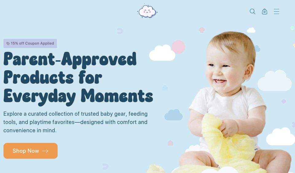 Screenshot of the Baby Rascals homepage